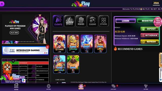 PlayAUD Casino casino screenshot